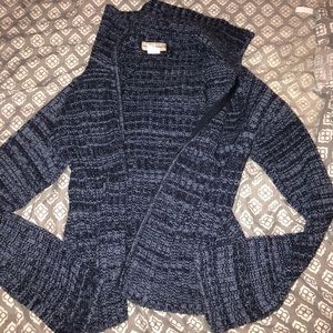 Woven Zip-Up Sweater